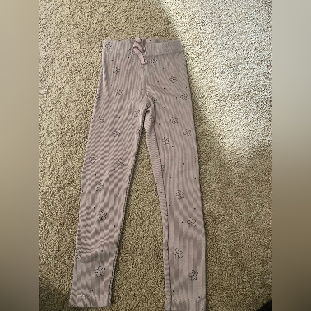 Zara girls flower ribbed leggings